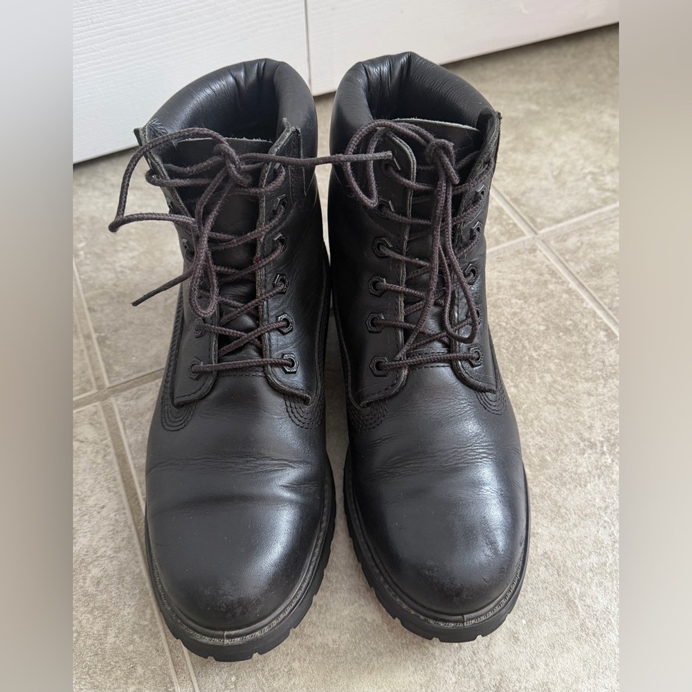 Women’s Timberland Premium 6-inch Black Leather Boots - Picture 3 of 7